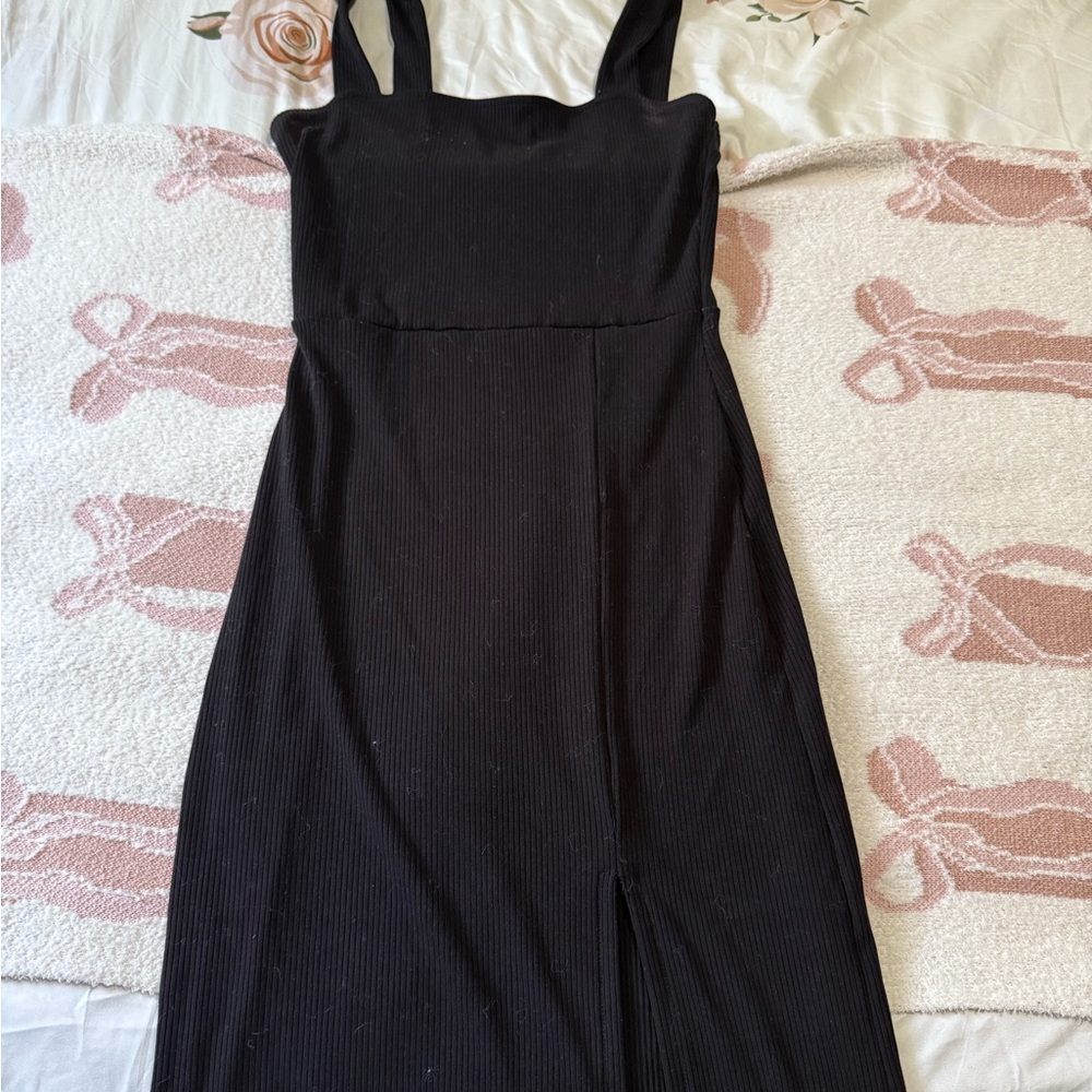 Black Square Neck Sleeveless Maxi Dress